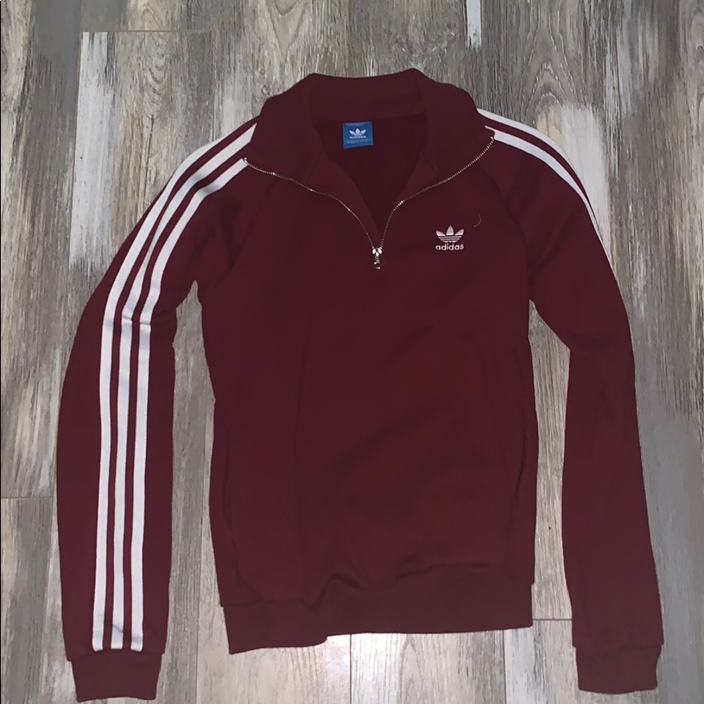 red adidas mid zip